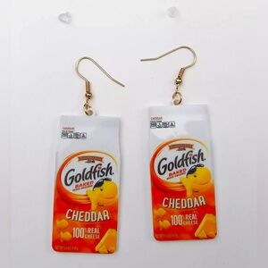 Baked Cheddar Snack Themed - Fun Party - Costume - Hook Style Earrings